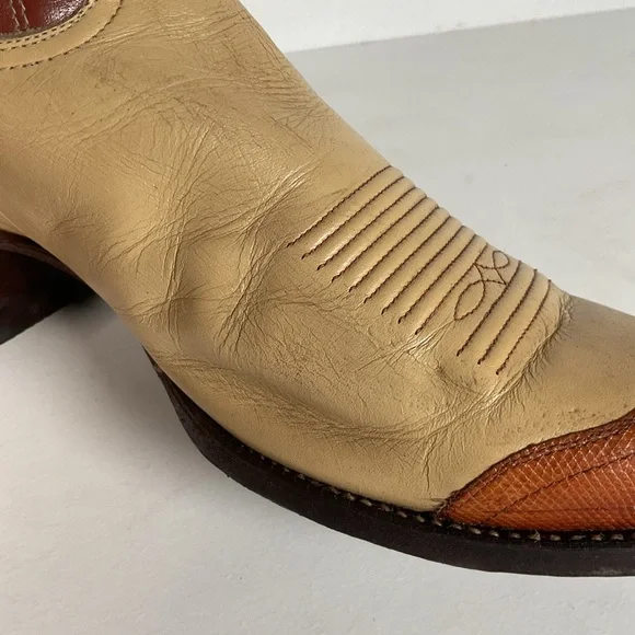 Vintage Tony Lama Urban Cowboy Boots | Teju Lizard Wingtip | Gold Label | 10 D - Picture 14 of 16